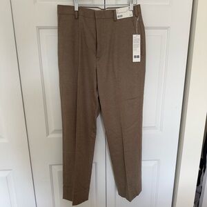 Uniqlo Men’s Beige Wool Blended Jersey Trousers (Matching Set)
